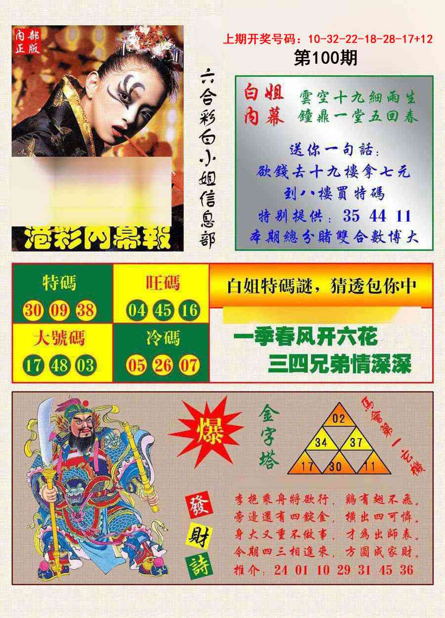 100期港彩内幕报[图]